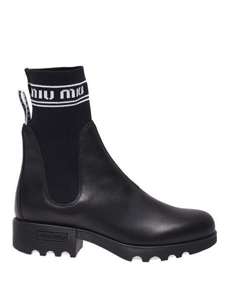 miu miu sock inset boots|Boots and Ankle Boots For Women: Platform & Flat Booties .